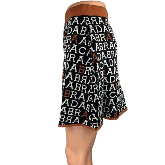 Anthropologie Maeve Abracadabra Black Multicolor Knit Mini A-Line Pencil Skirt S - Picture 2 of 6